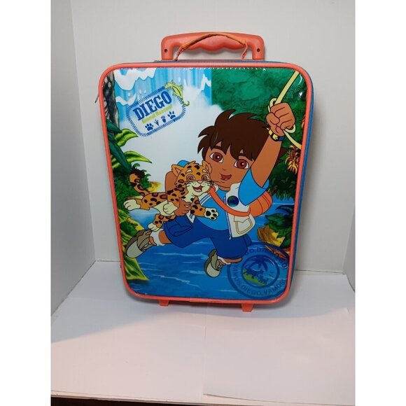 Rare Vintage Go Diego Go Animal Rescuer Rolling Luggage Back Pack Nickelodeon - Picture 1 of 5